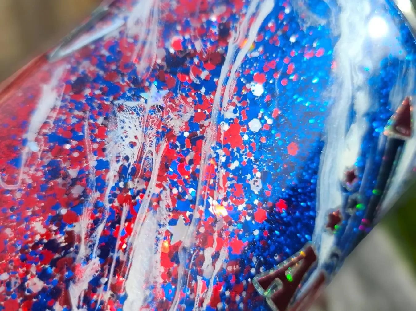 All American Girl | Personalized Glitter Tumbler Woodsy What Knots