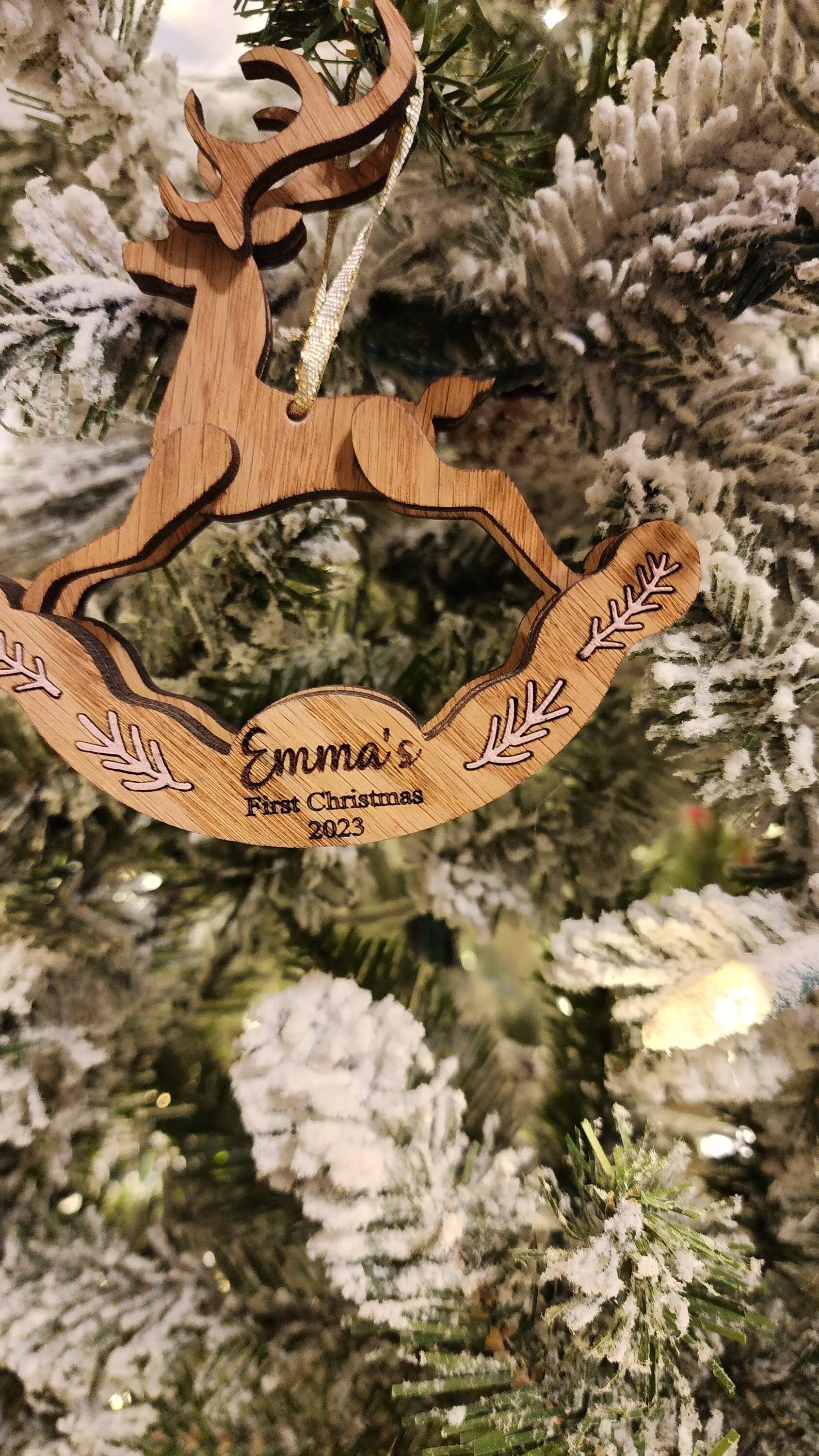 Baby's First Christmas | Personalized  Ornament Woodsy What Knots