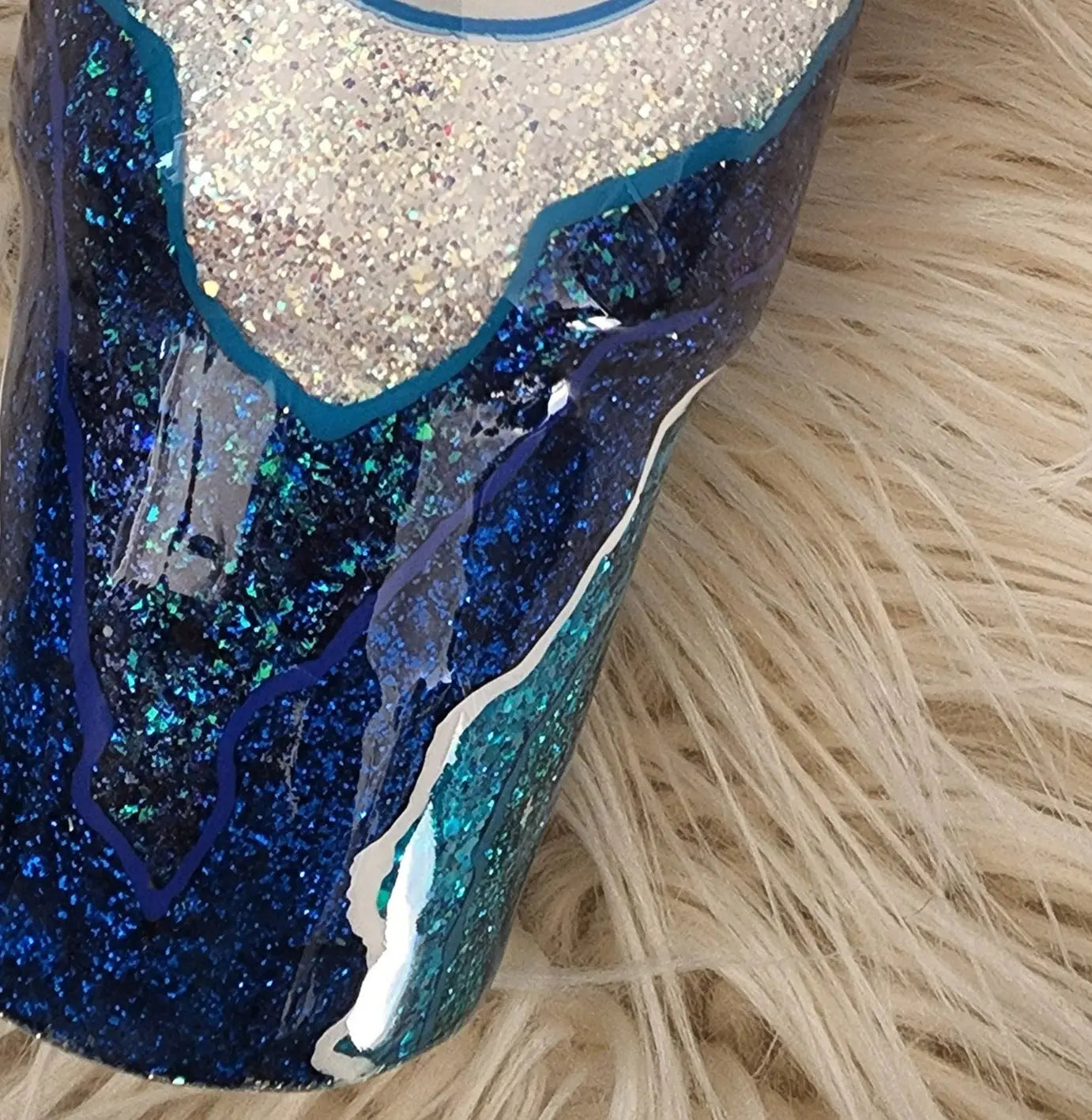 Beach Geode Tumbler | Personalized Glitter Tumbler Woodsy What Knots
