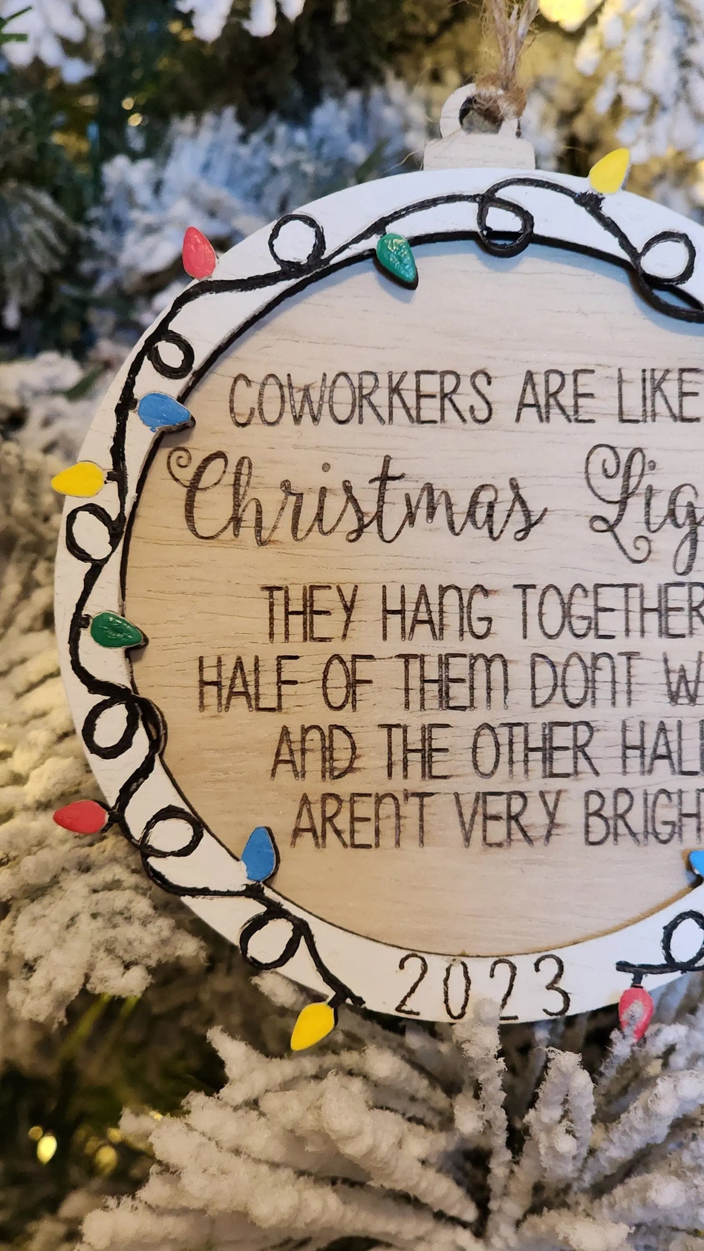 Coworker Christmas Lights | Funny Ornament Woodsy What Knots