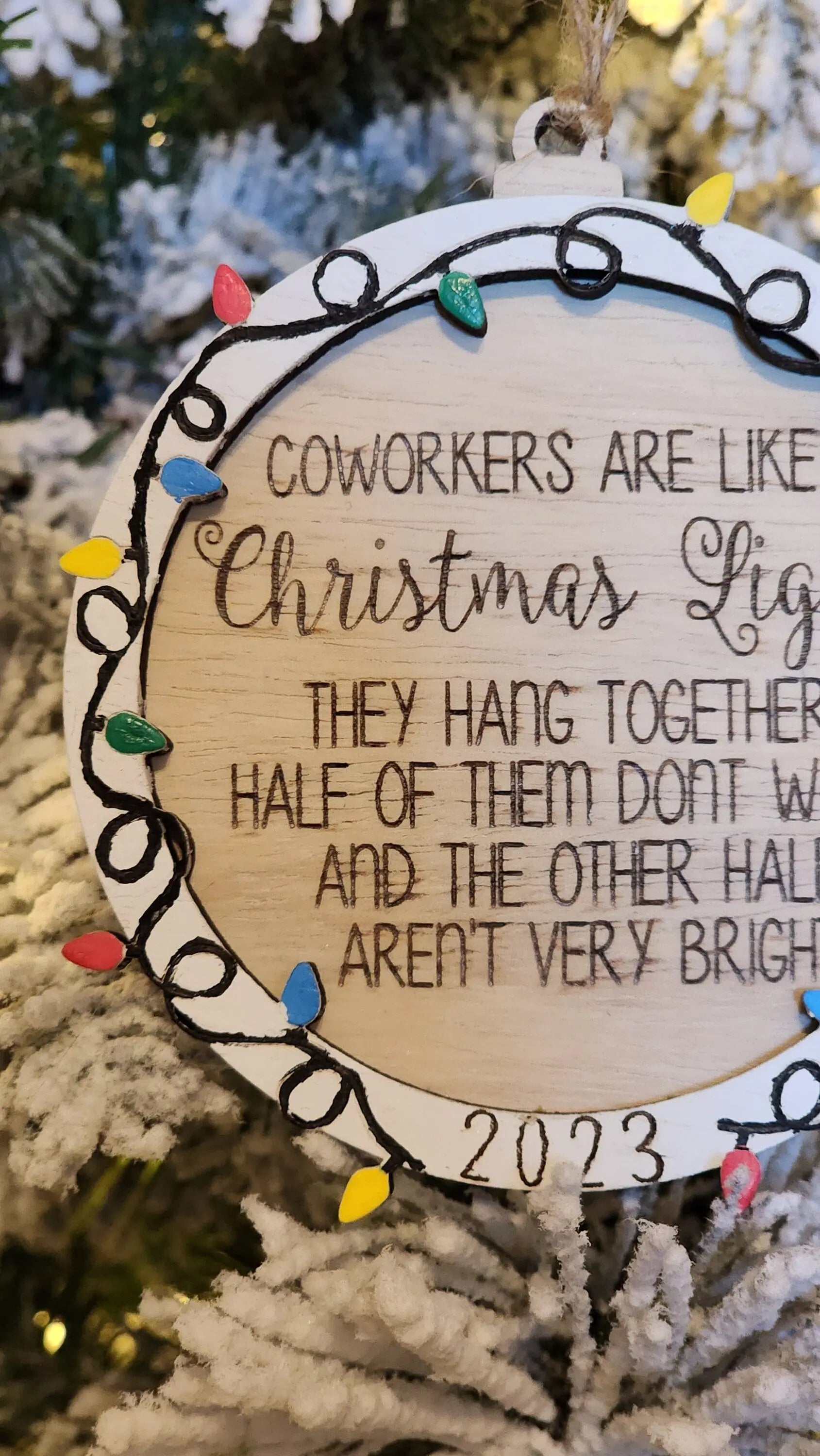 Coworker Christmas Lights | Funny Ornament Woodsy What Knots