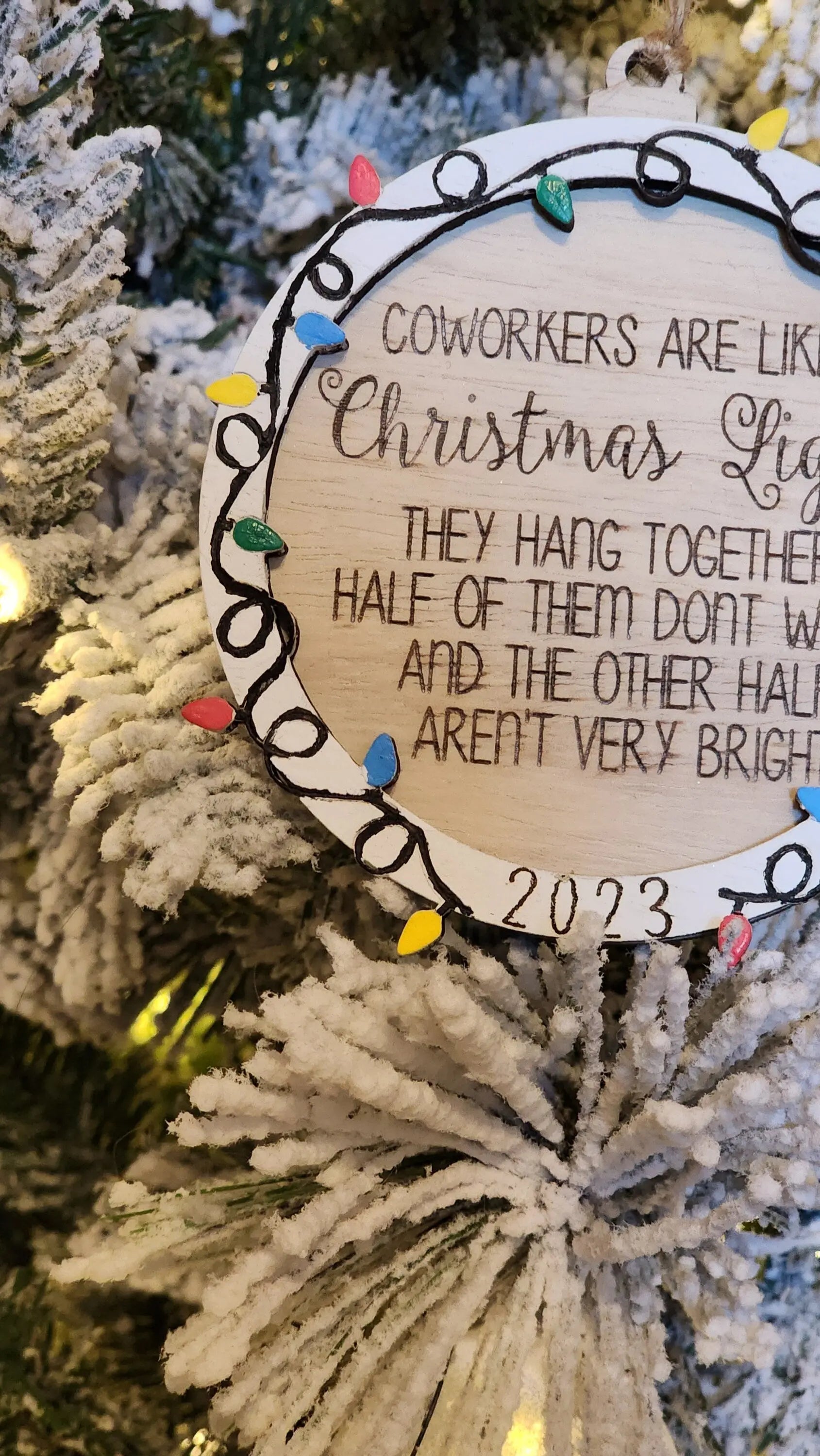 Coworker Christmas Lights | Funny Ornament Woodsy What Knots