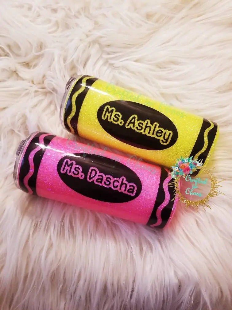Crayon Tumbler For Teacher Woodsy What Knots