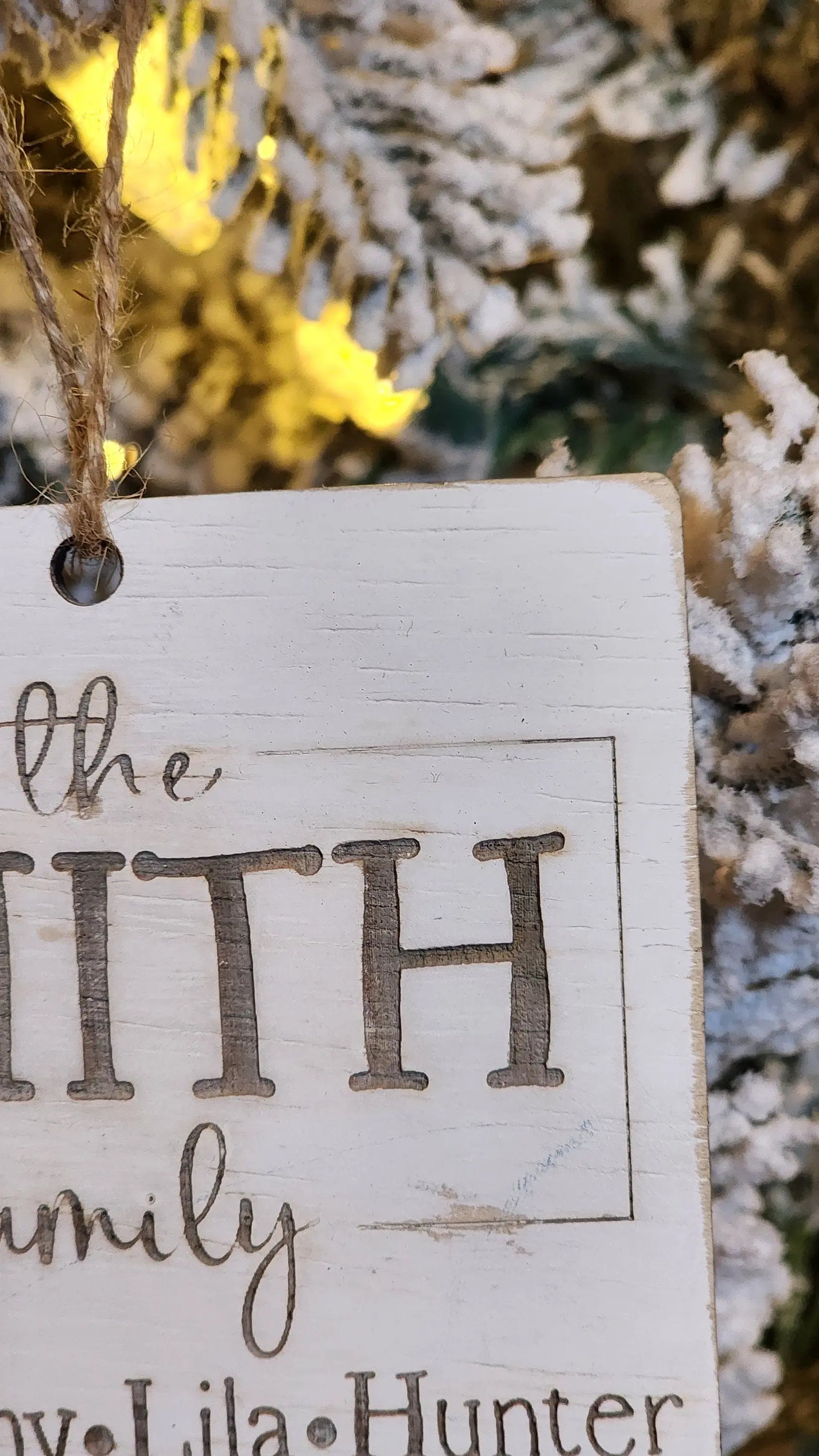 Custom Family Name | Personalized Ornament Woodsy What Knots