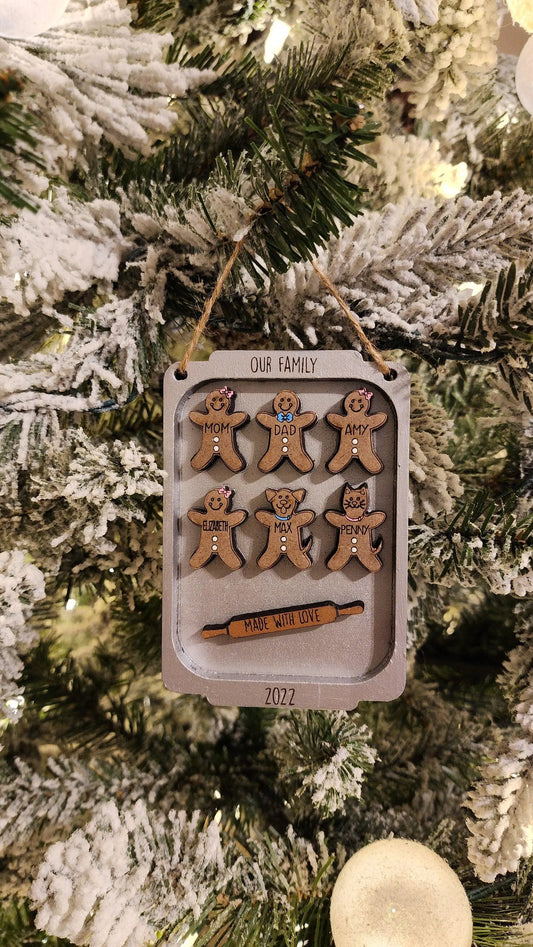 Family Gingerbread | Personalized  Ornament Woodsy What Knots