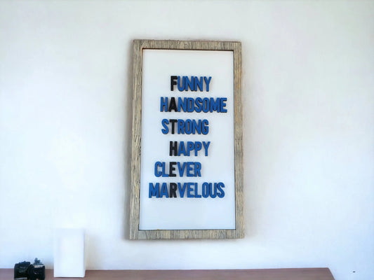 Framed FATHER Sign - Father's Day Gift Woodsy What Knots