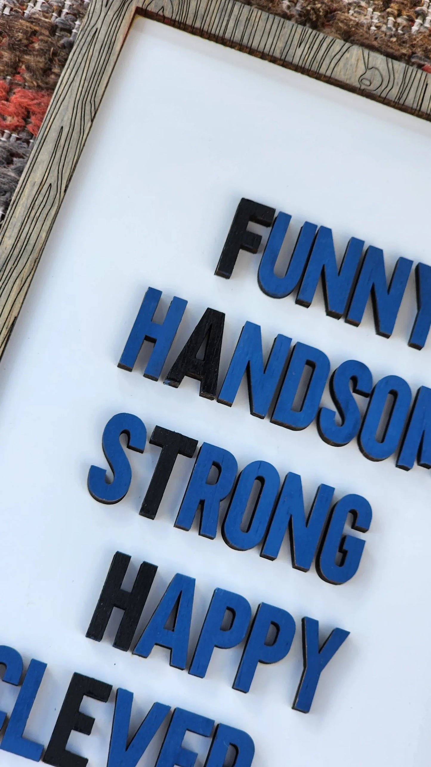 Framed FATHER Sign - Father's Day Gift Woodsy What Knots