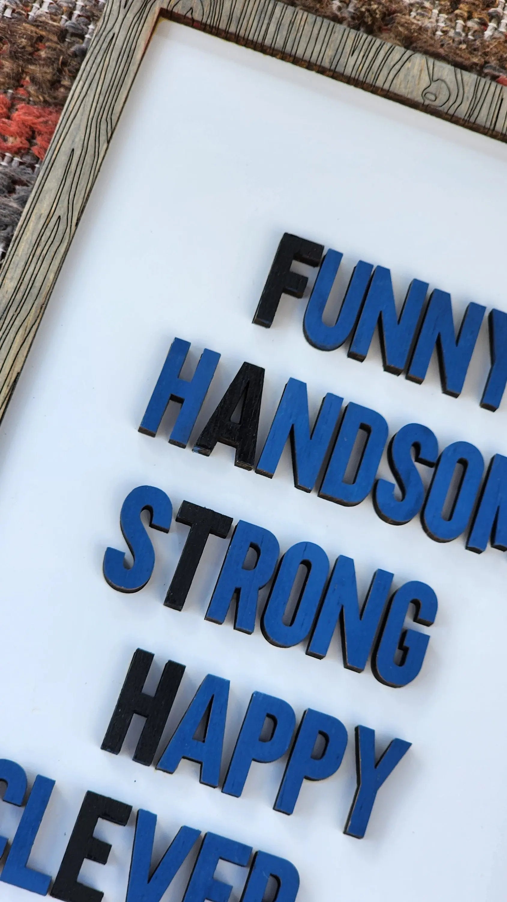 Framed FATHER Sign - Father's Day Gift Woodsy What Knots