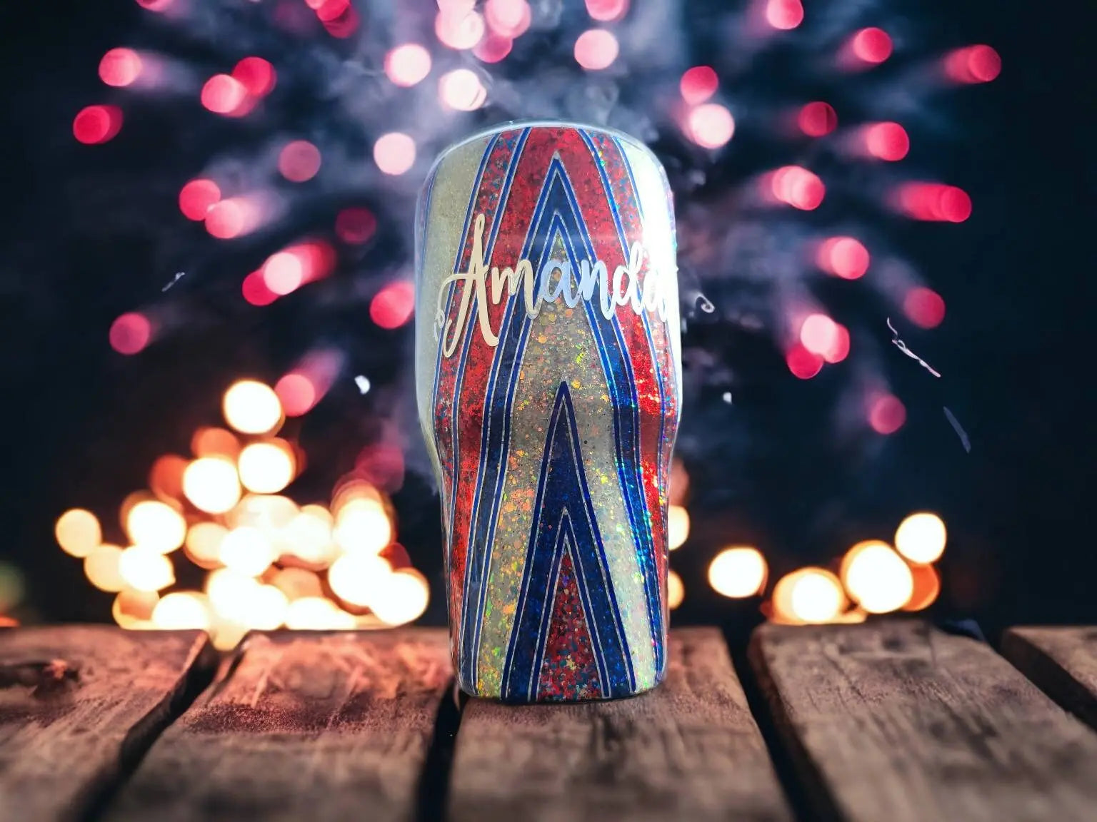 Free to Sparkle | Personalized Glitter Tumbler Woodsy What Knots