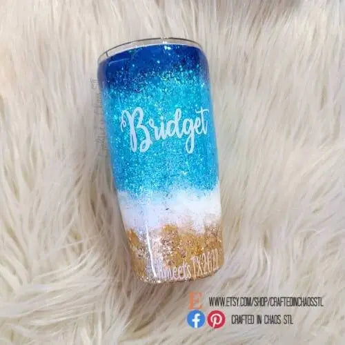 Girls Just Wanna Have Sun | Personalized Glitter Tumbler Woodsy What Knots