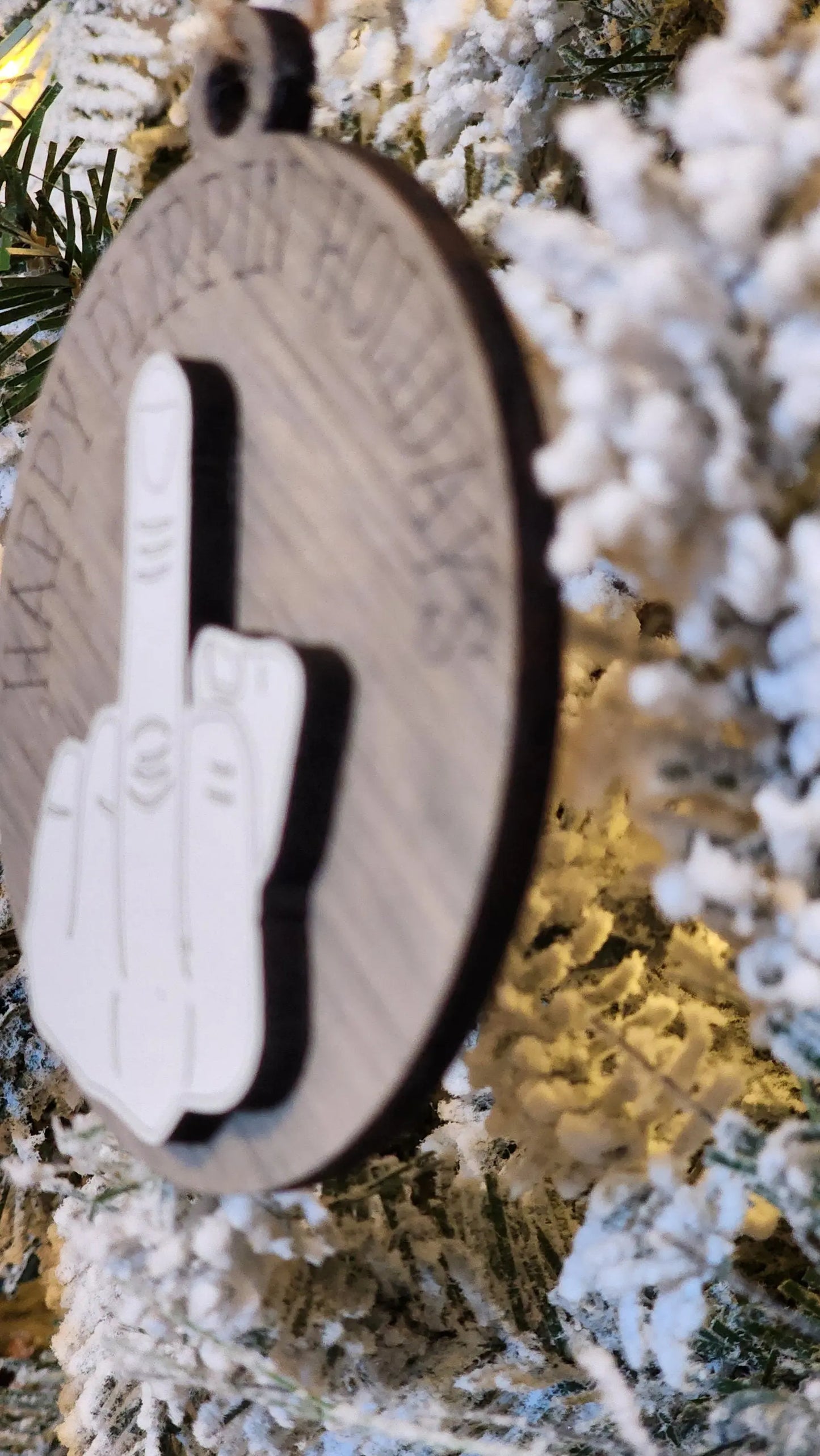 Happy Flippin' Holidays| Funny Ornament Woodsy What Knots