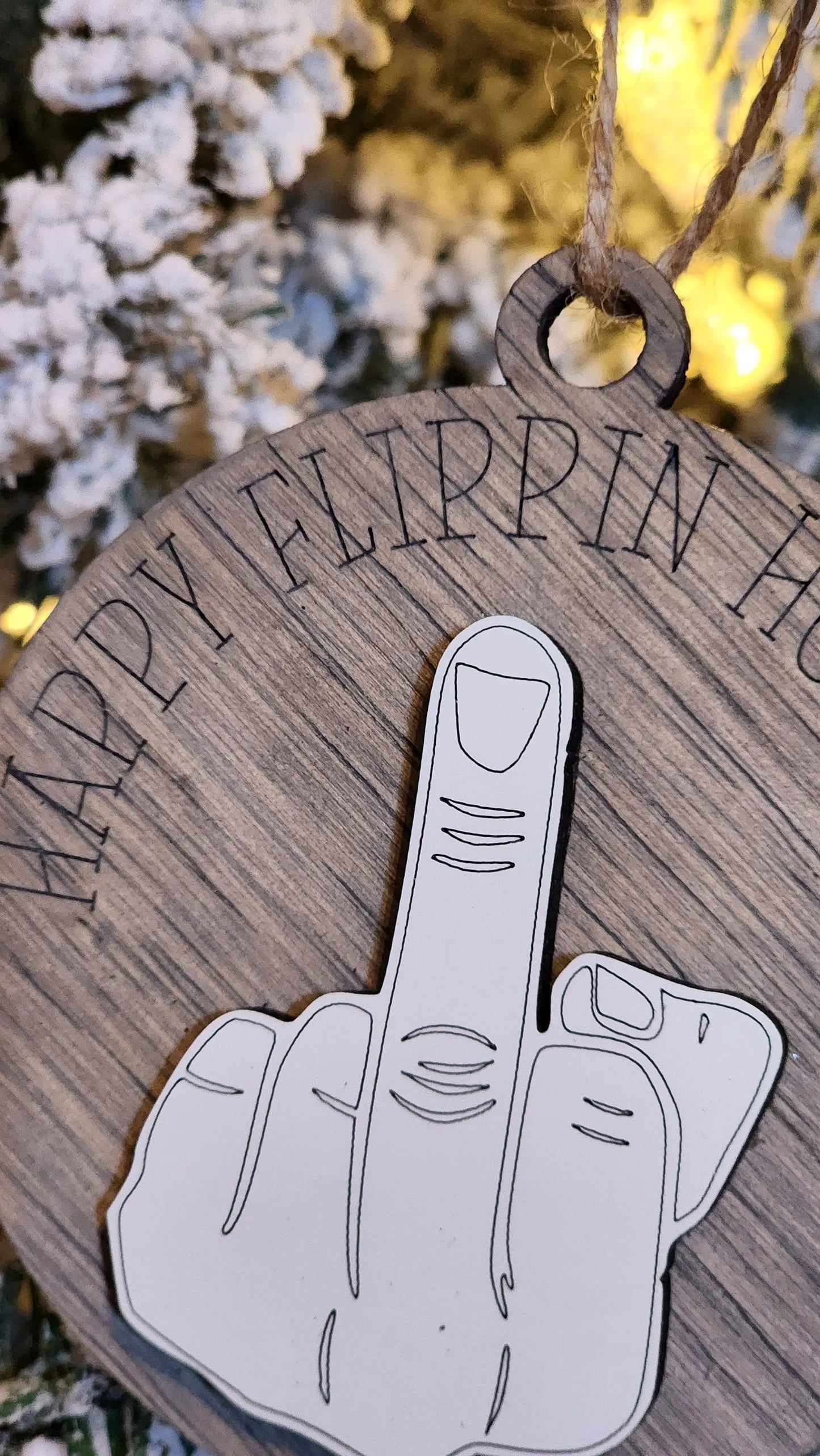 Happy Flippin' Holidays| Funny Ornament Woodsy What Knots