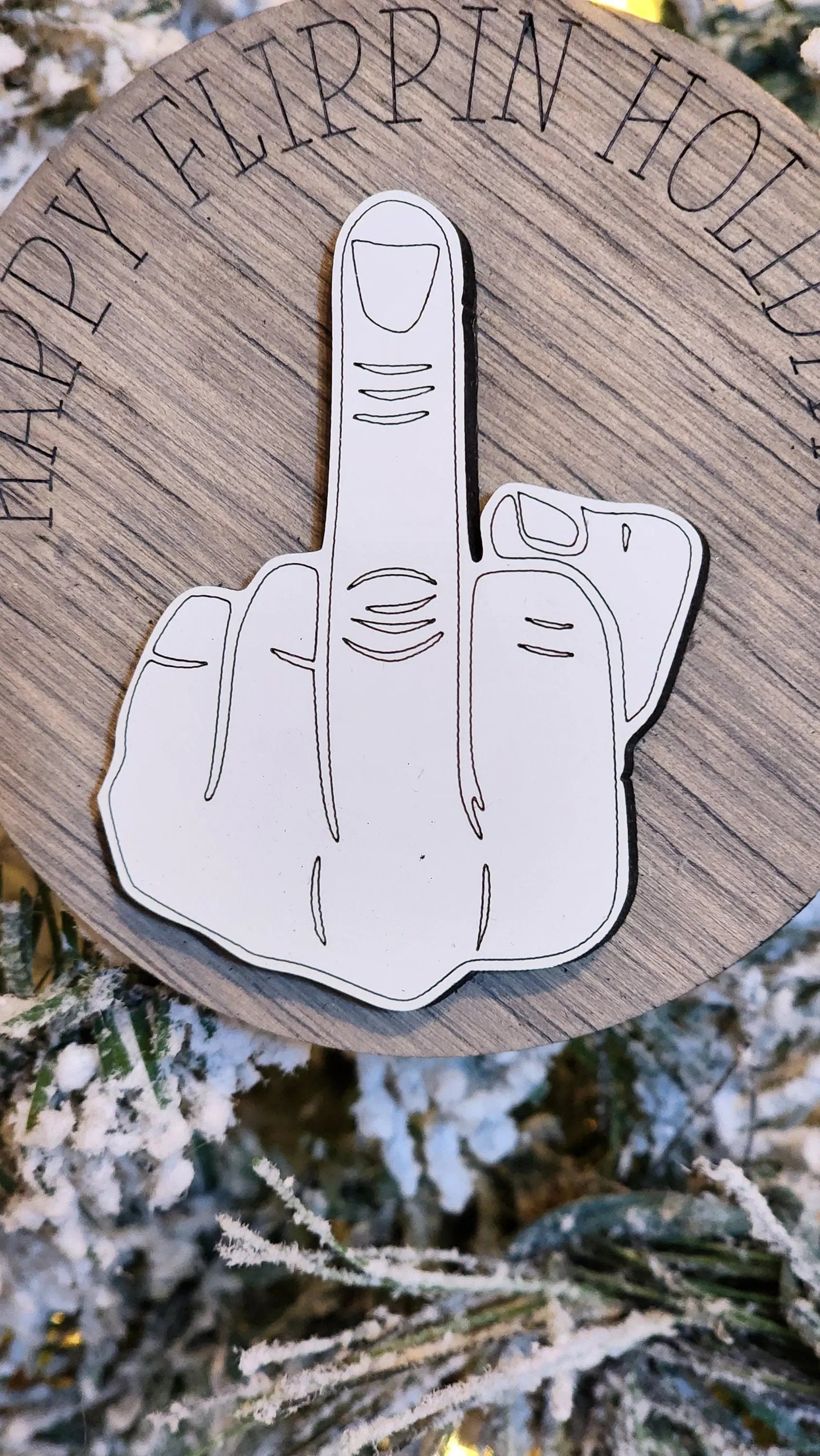 Happy Flippin' Holidays| Funny Ornament Woodsy What Knots