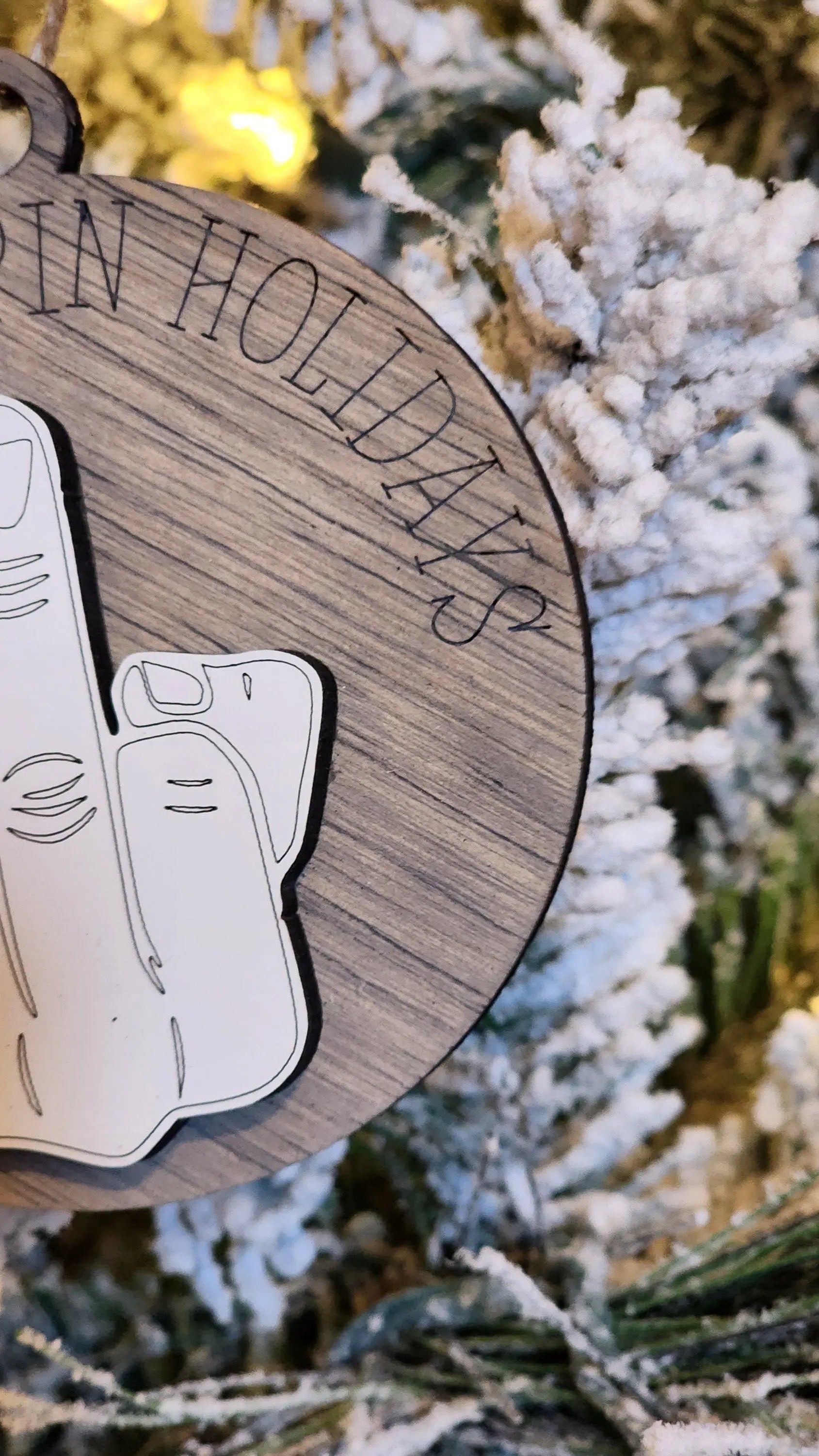 Happy Flippin' Holidays| Funny Ornament Woodsy What Knots