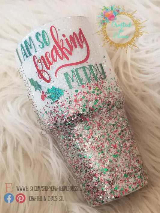 I'm So Freaking Merry | Personalized Christmas Tumbler Woodsy What Knots