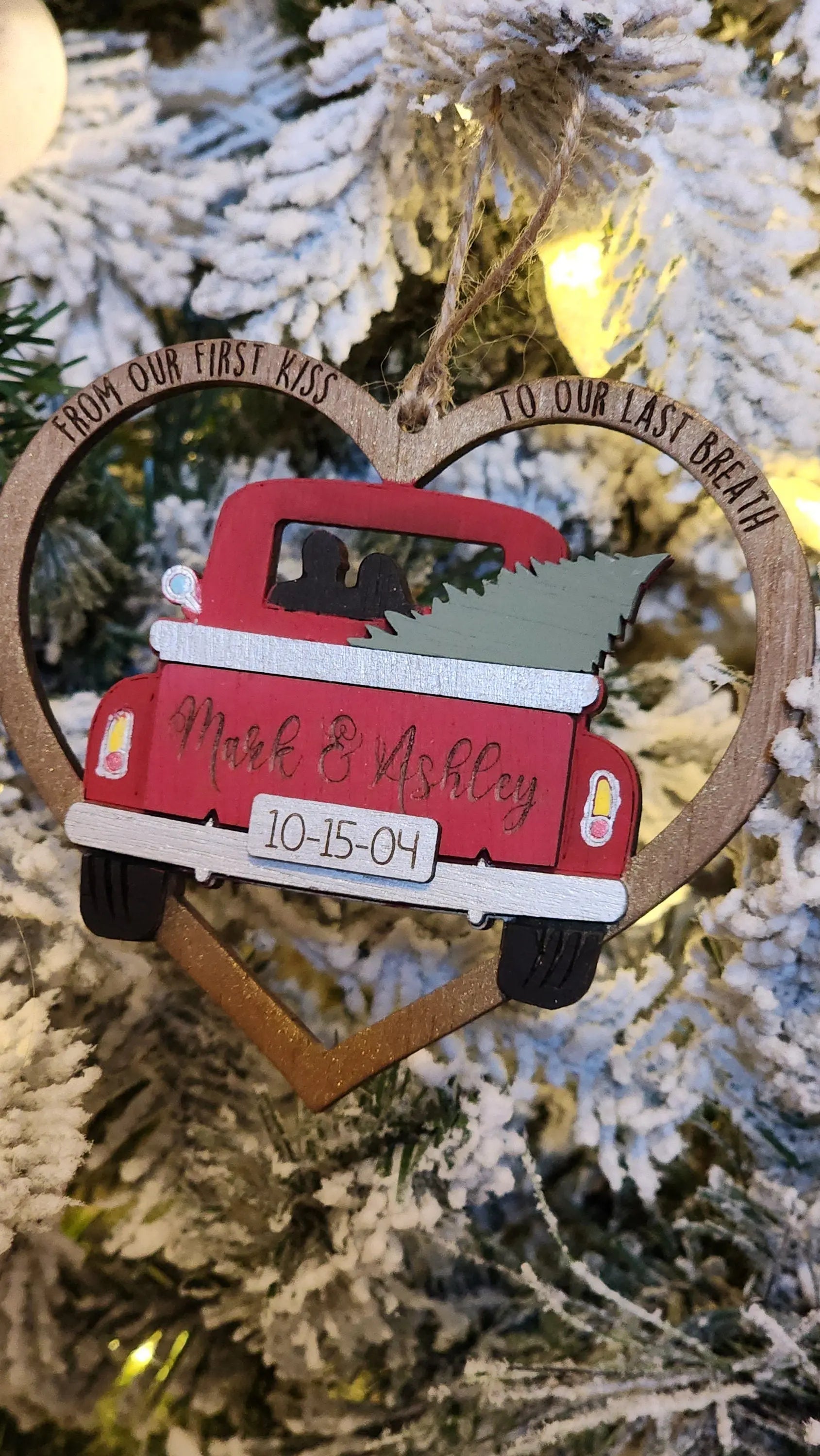 Just Married | Personalized Ornament Woodsy What Knots