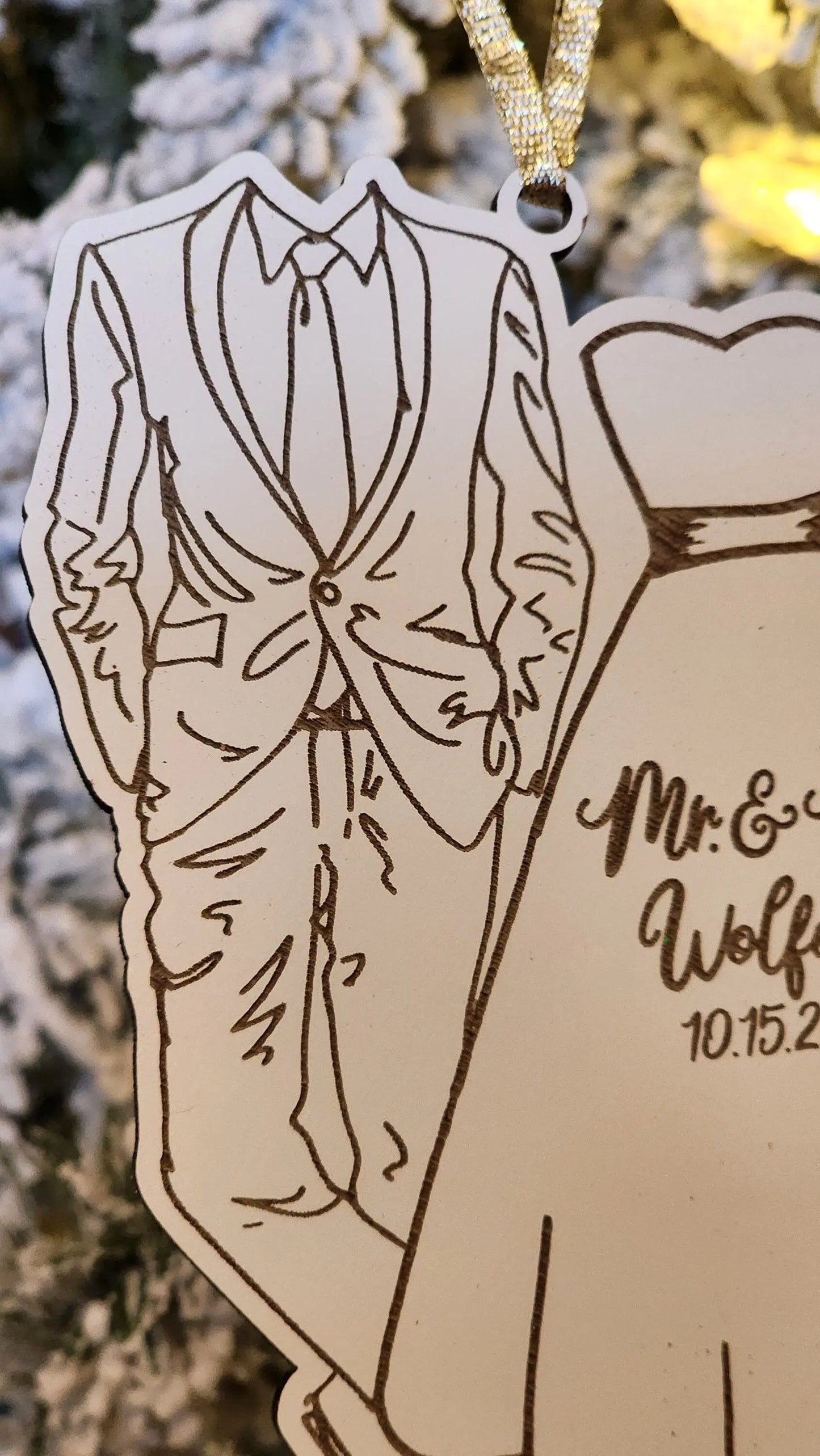 Just Married | Personalized Ornament Woodsy What Knots