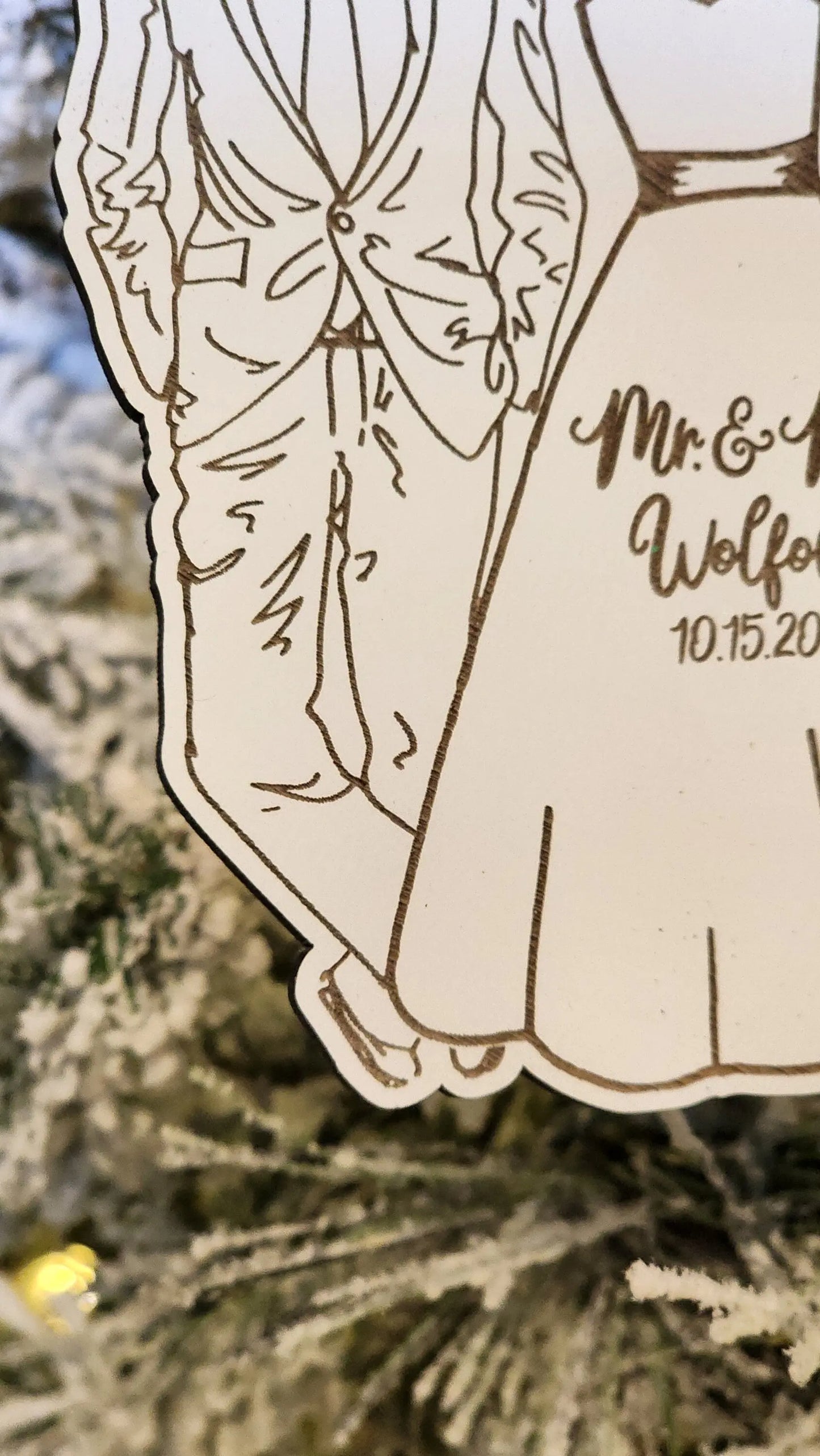 Just Married | Personalized Ornament Woodsy What Knots