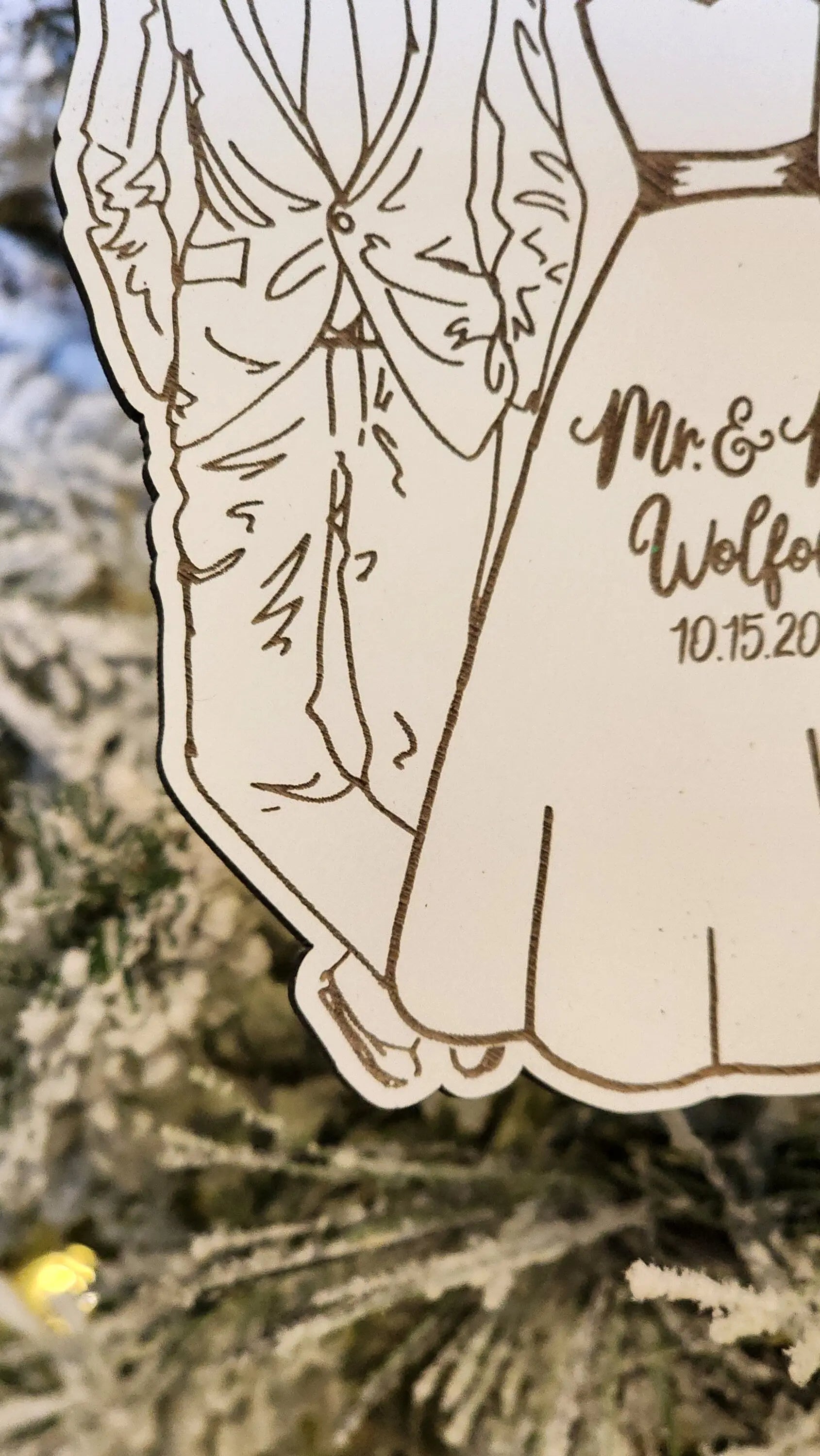 Just Married | Personalized Ornament Woodsy What Knots
