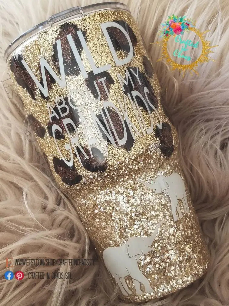Leopard Print Tumbler | Personalized Glitter Tumbler Woodsy What Knots