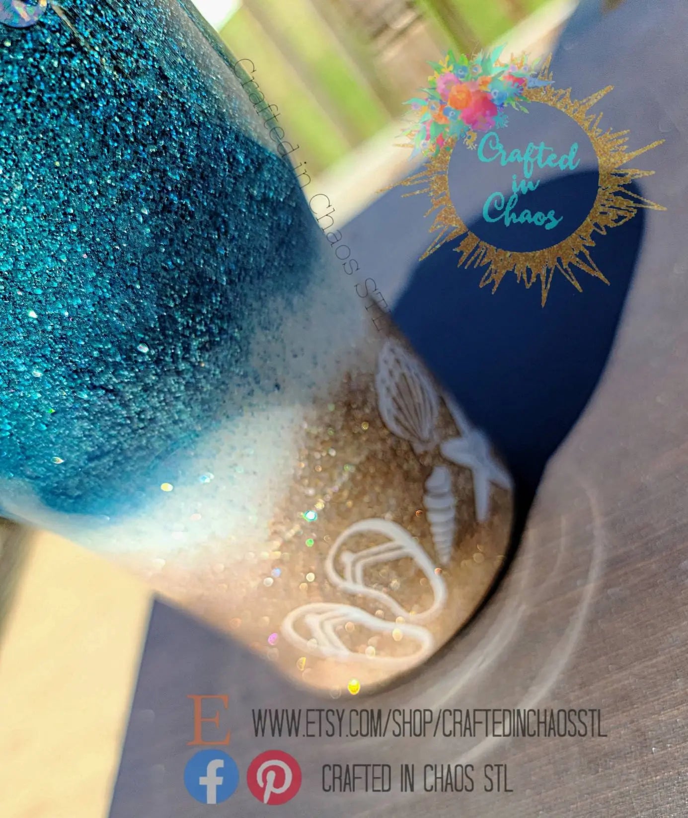Life is Better at the Beach | Personalized Glitter Tumbler Woodsy What Knots