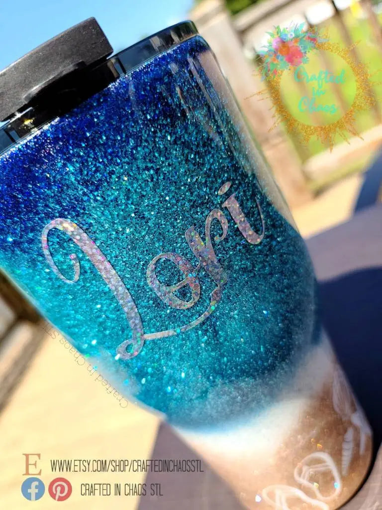 Life is Better at the Beach | Personalized Glitter Tumbler Woodsy What Knots