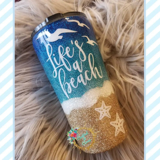 Life's a Beach | Personalized Beach Tumbler Woodsy What Knots