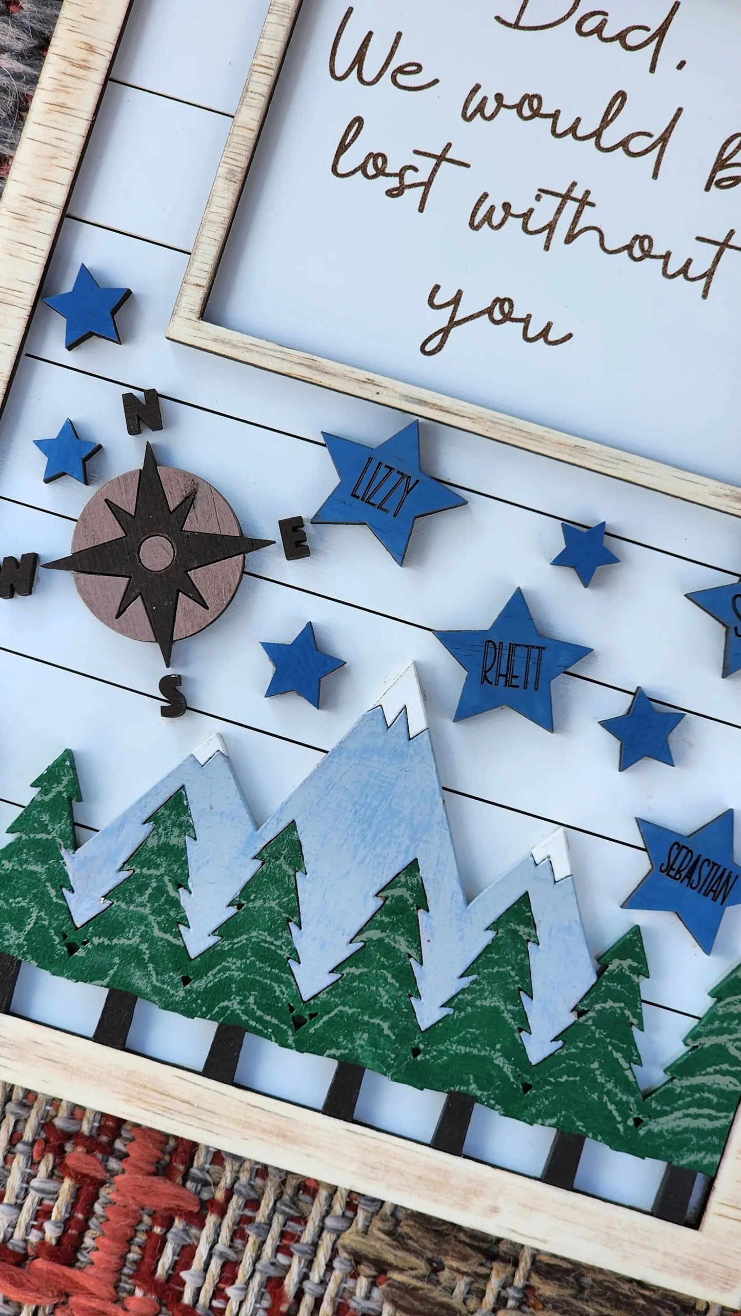 Lost Without You - Framed Father's Day Sign Woodsy What Knots