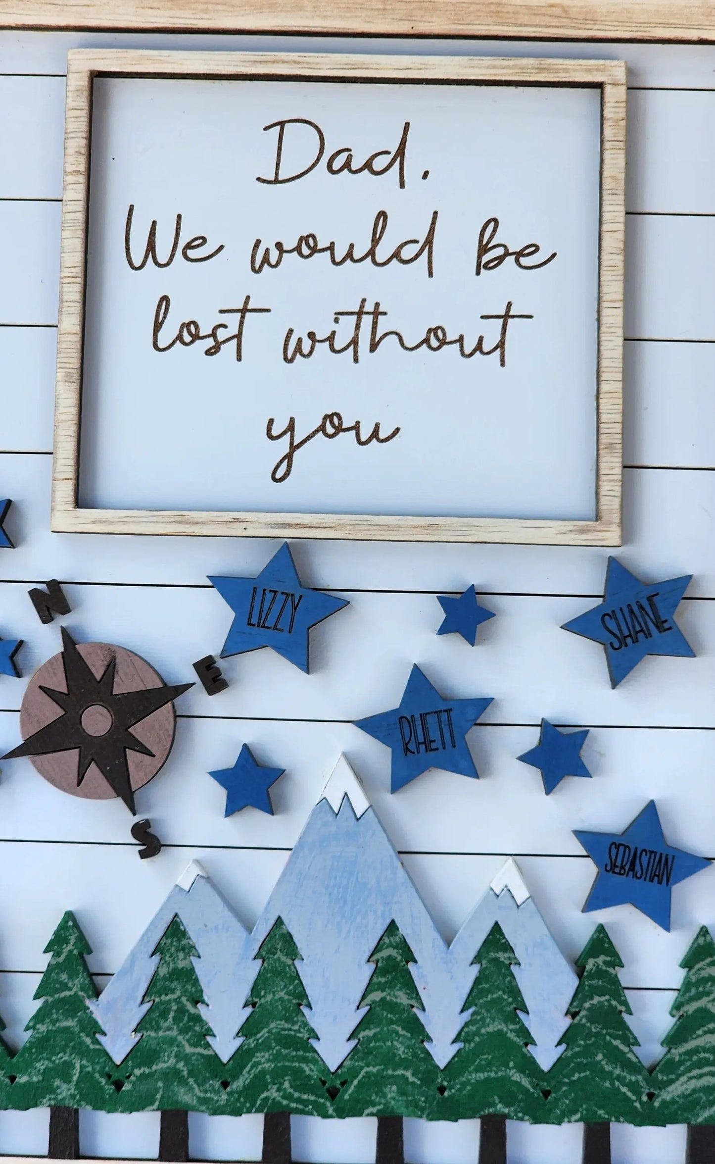 Lost Without You - Framed Father's Day Sign Woodsy What Knots