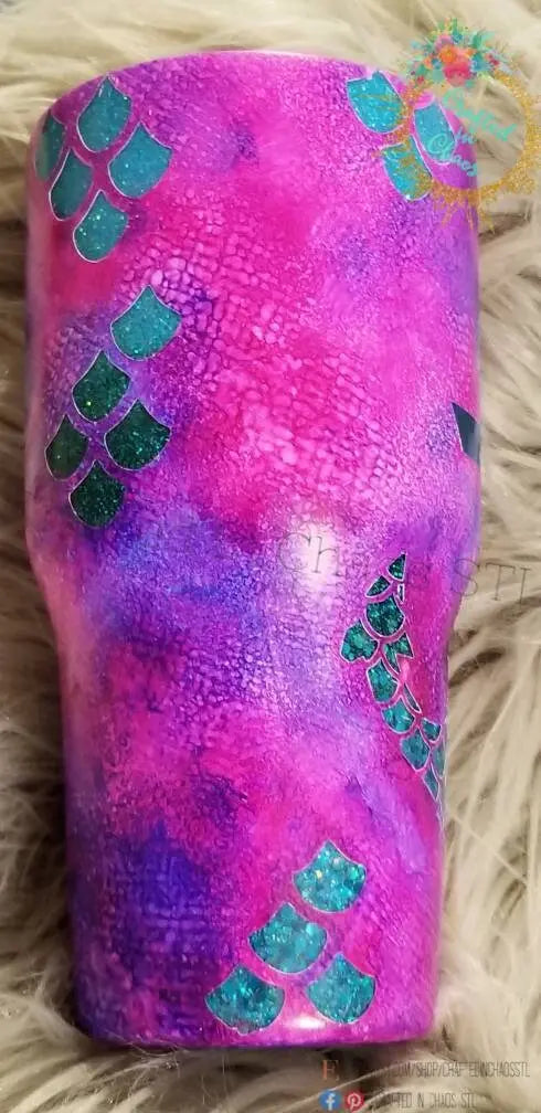 Mermaid Scales Tumbler w/Anchor | Custom Beach Tumbler Woodsy What Knots