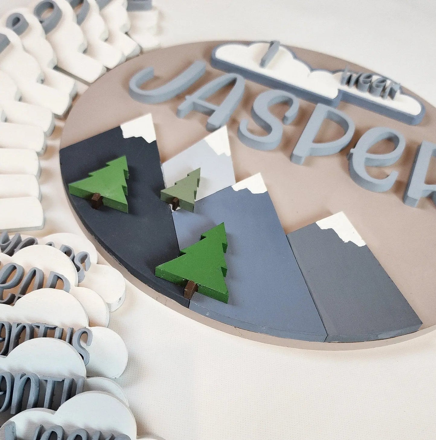 Newborn Milestone Sign with Mountain Theme Woodsy What Knots