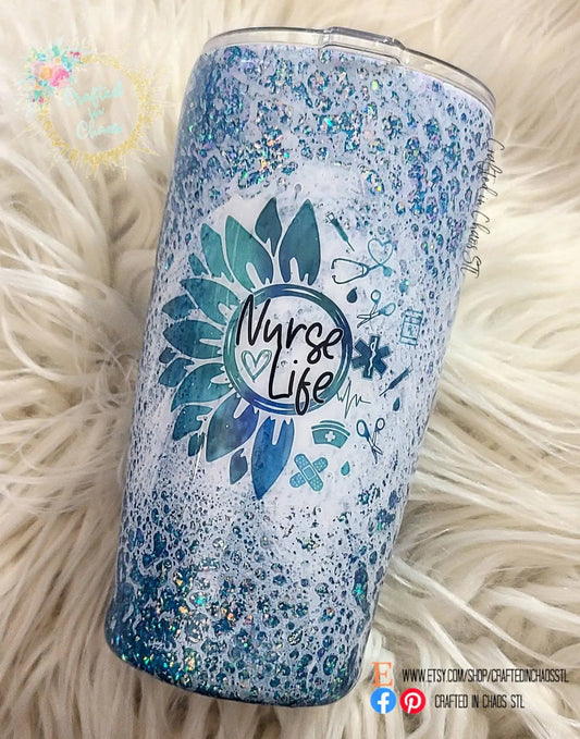 Nurse Life | Personalized Glitter Tumbler Woodsy What Knots