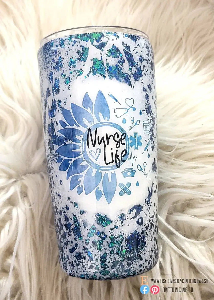 Nurse Life | Personalized Glitter Tumbler Woodsy What Knots