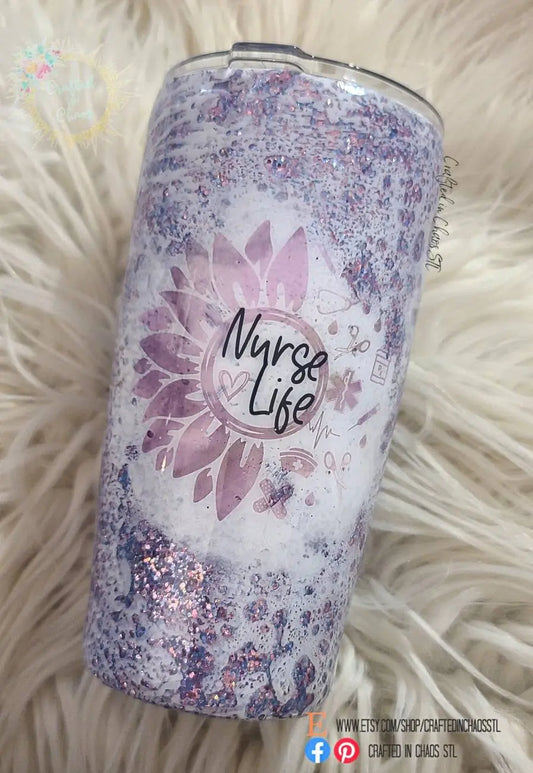 Nurse Life | Personalized Glitter Tumbler Woodsy What Knots