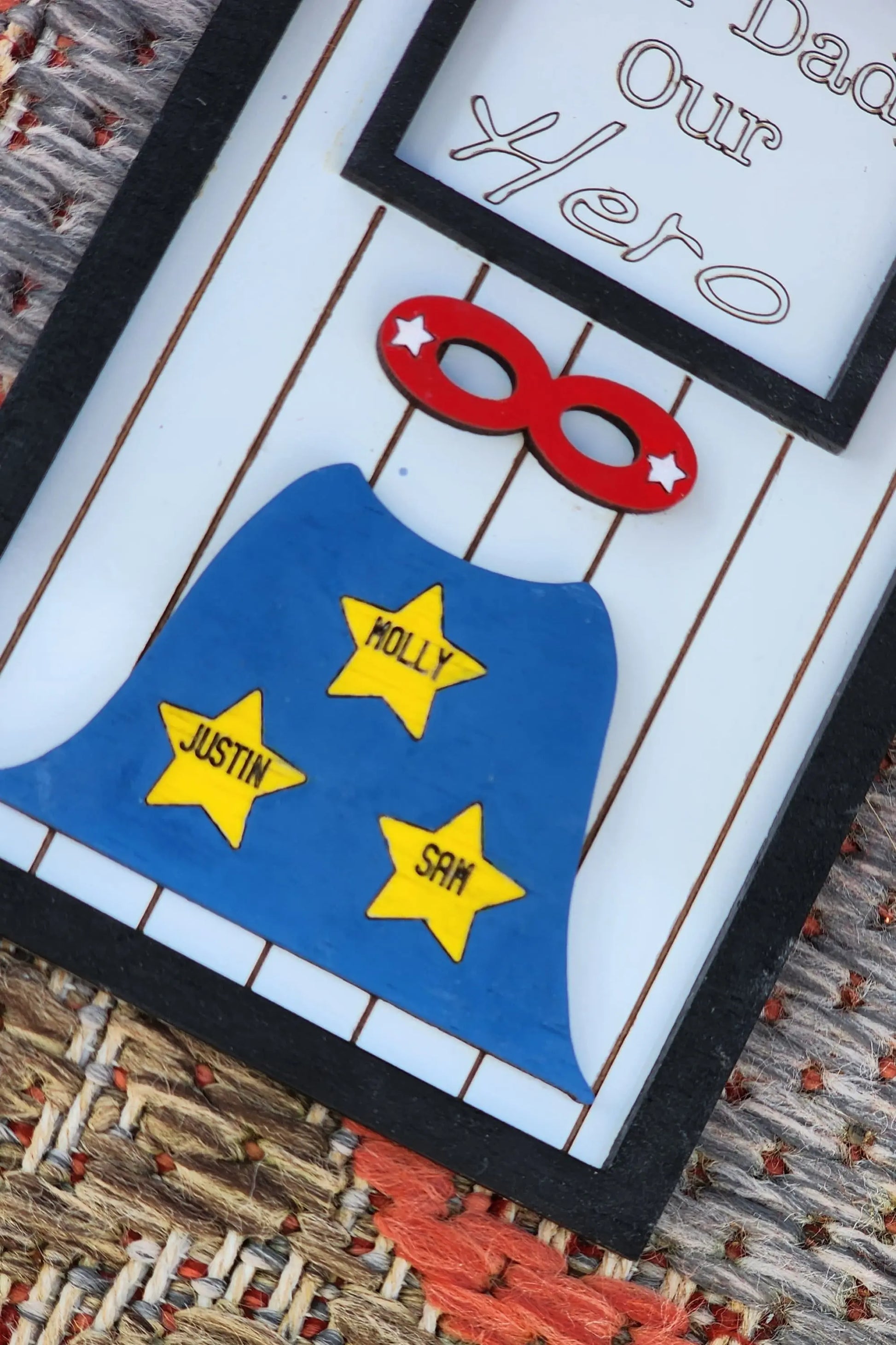 Our Dad, Our Hero - Father's Day Gift - Custom Wooden Sign Woodsy What Knots