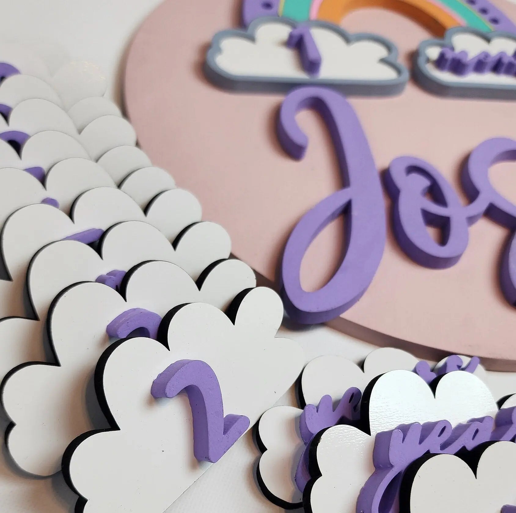 Pastel Rainbow Children's Milestone Sign Woodsy What Knots