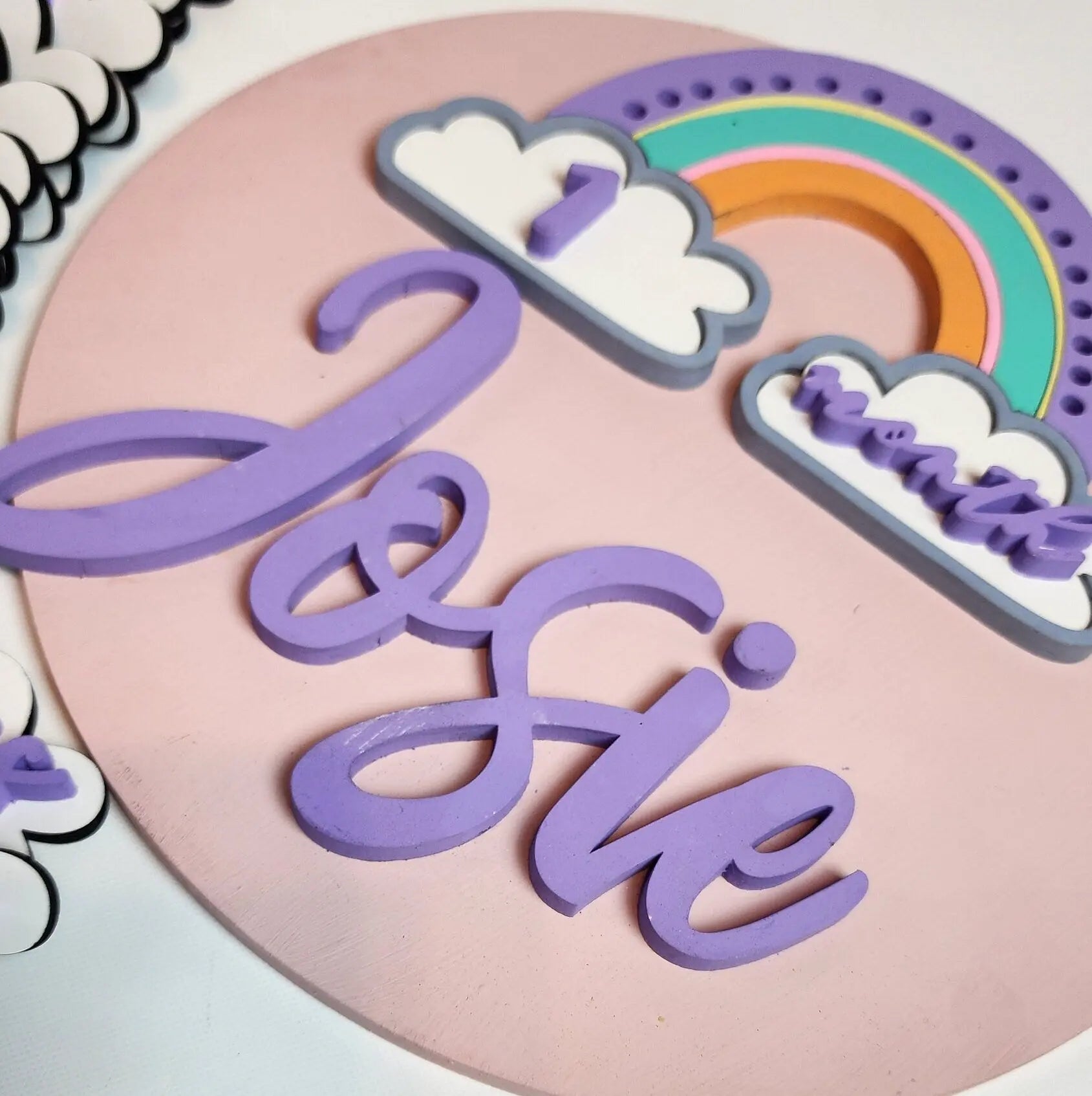 Pastel Rainbow Children's Milestone Sign Woodsy What Knots