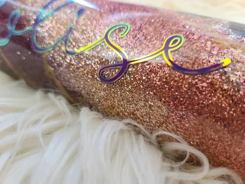 Personalized Gypsy Leopard Print Glitter Tumbler Woodsy What Knots