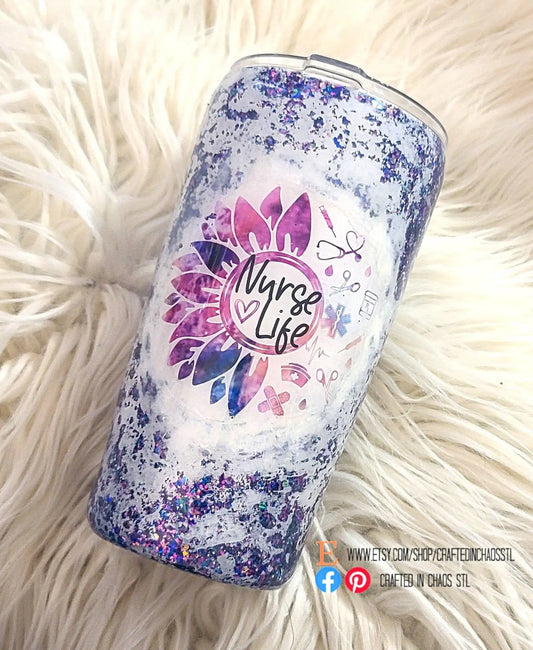 Personalized Nurse Life | Tumbler Sunflower Woodsy What Knots