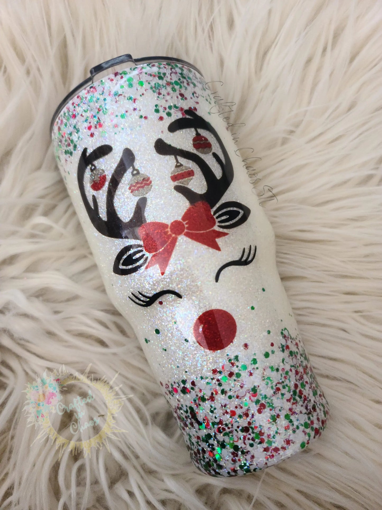 Personalized Reindeer Tumbler | Personalized Holiday Tumbler Woodsy What Knots