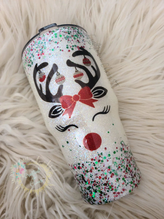 Personalized Reindeer Tumbler | Personalized Holiday Tumbler Woodsy What Knots