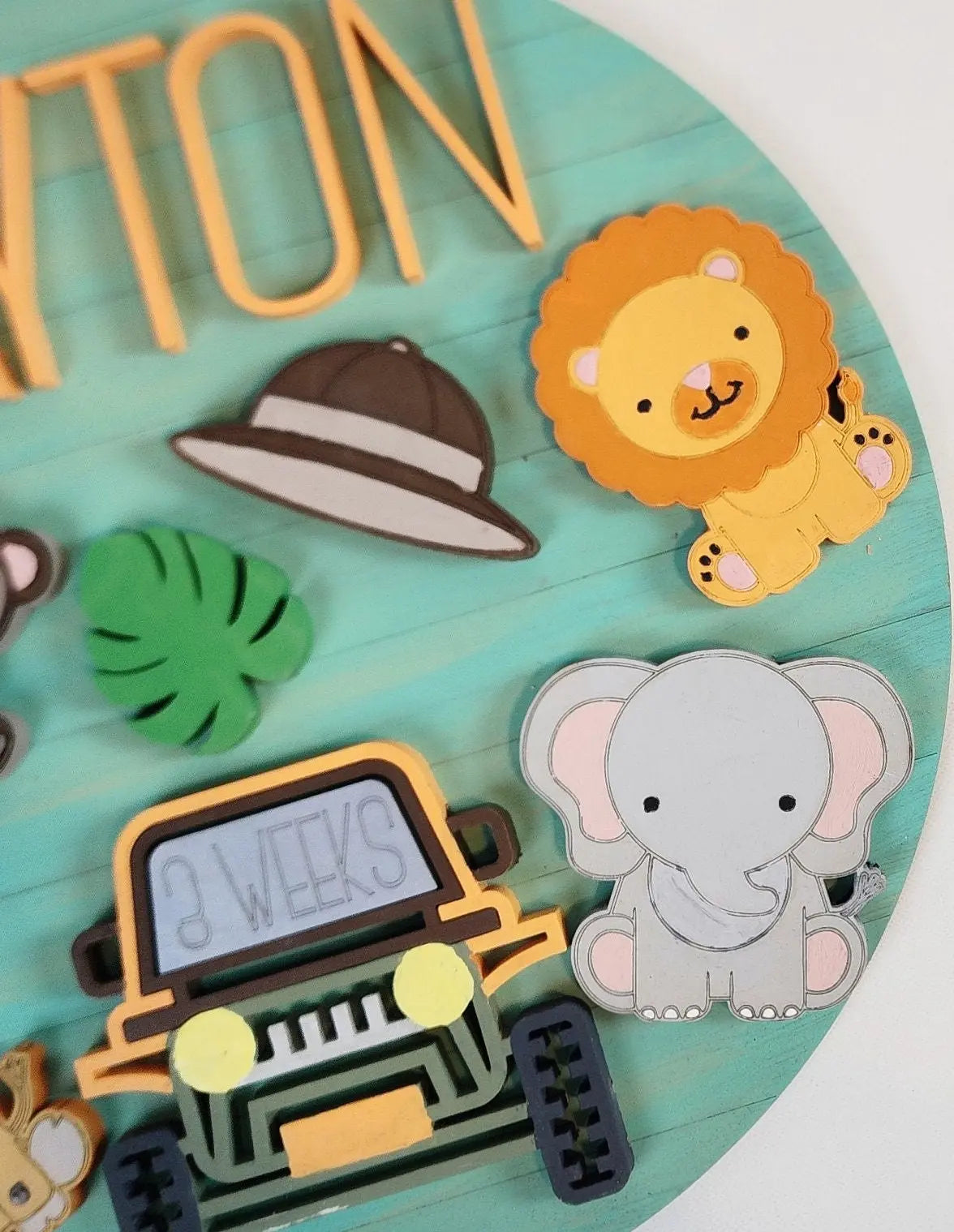 Personalized Safari Newborn Milestone Sign| Woodsy What Knots