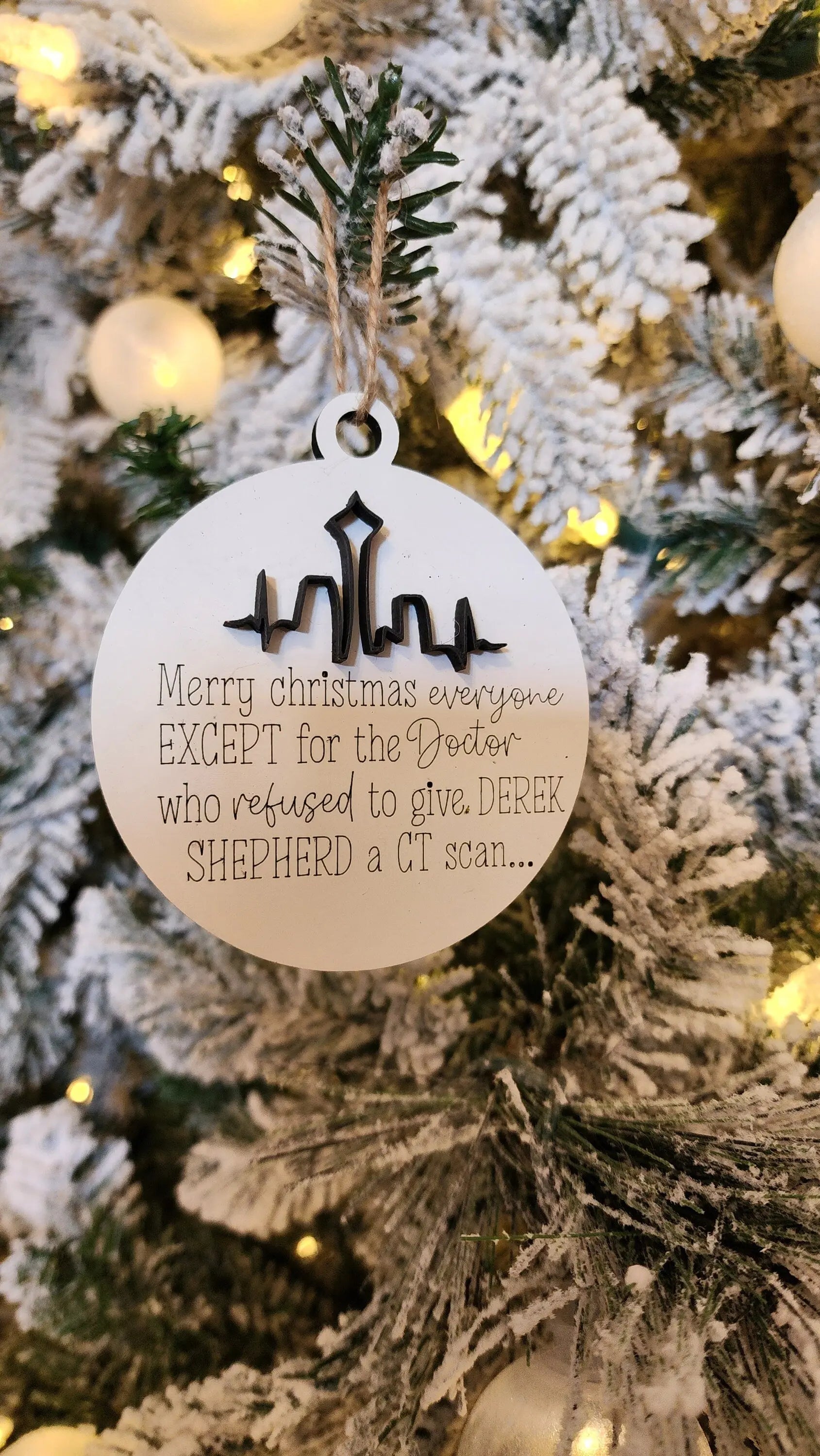 Seattle Skyline | Funny  Ornament Woodsy What Knots