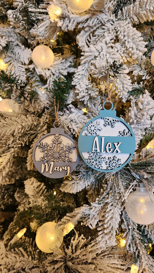 Snowflake | Personalized  Ornament Woodsy What Knots
