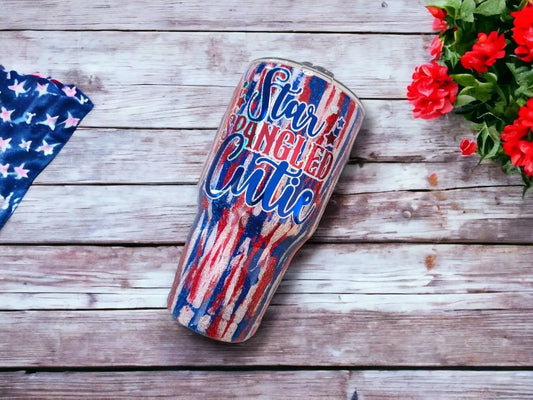 Star Spangled Cutie | Personalized Tumbler Woodsy What Knots