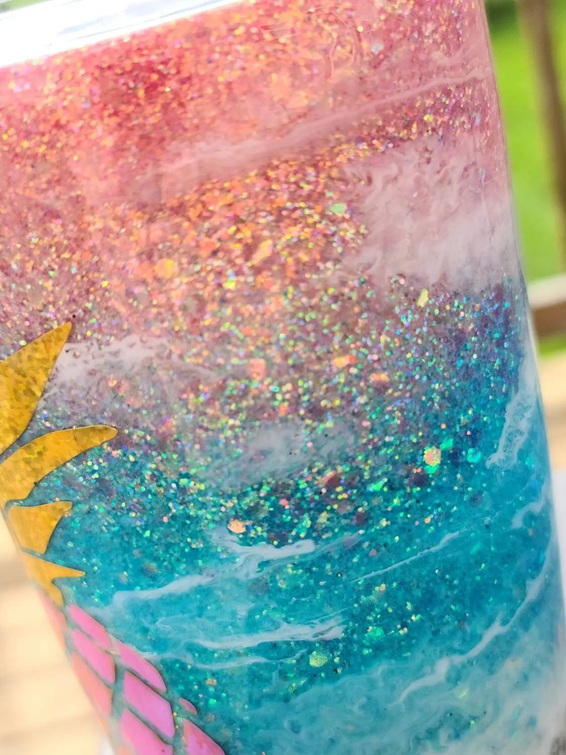 Sunset Beach Tumbler - Pineapple Tumbler- Glitter Stainless Steel Ozark/RTIC/Yeti cup - Destination Wedding - Beach Vacation -CMP 2020 Woodsy What Knots