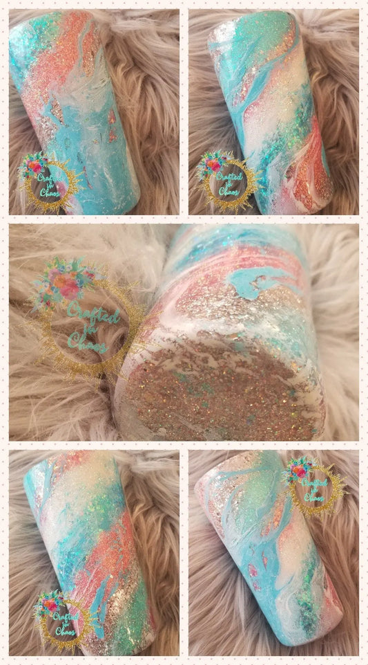 Swirl Glittered and Hydro Dipped | Personalized Tumbler Woodsy What Knots
