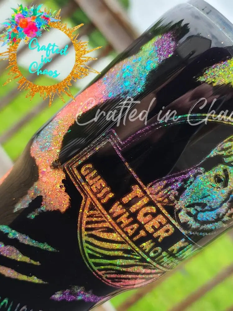 Tiger King Glittered Tumbler - Joe Exotic Tumbler - Bright Neon Colors - Father's Day - Birthday Gift -Stainless Steel Tumbler Woodsy What Knots