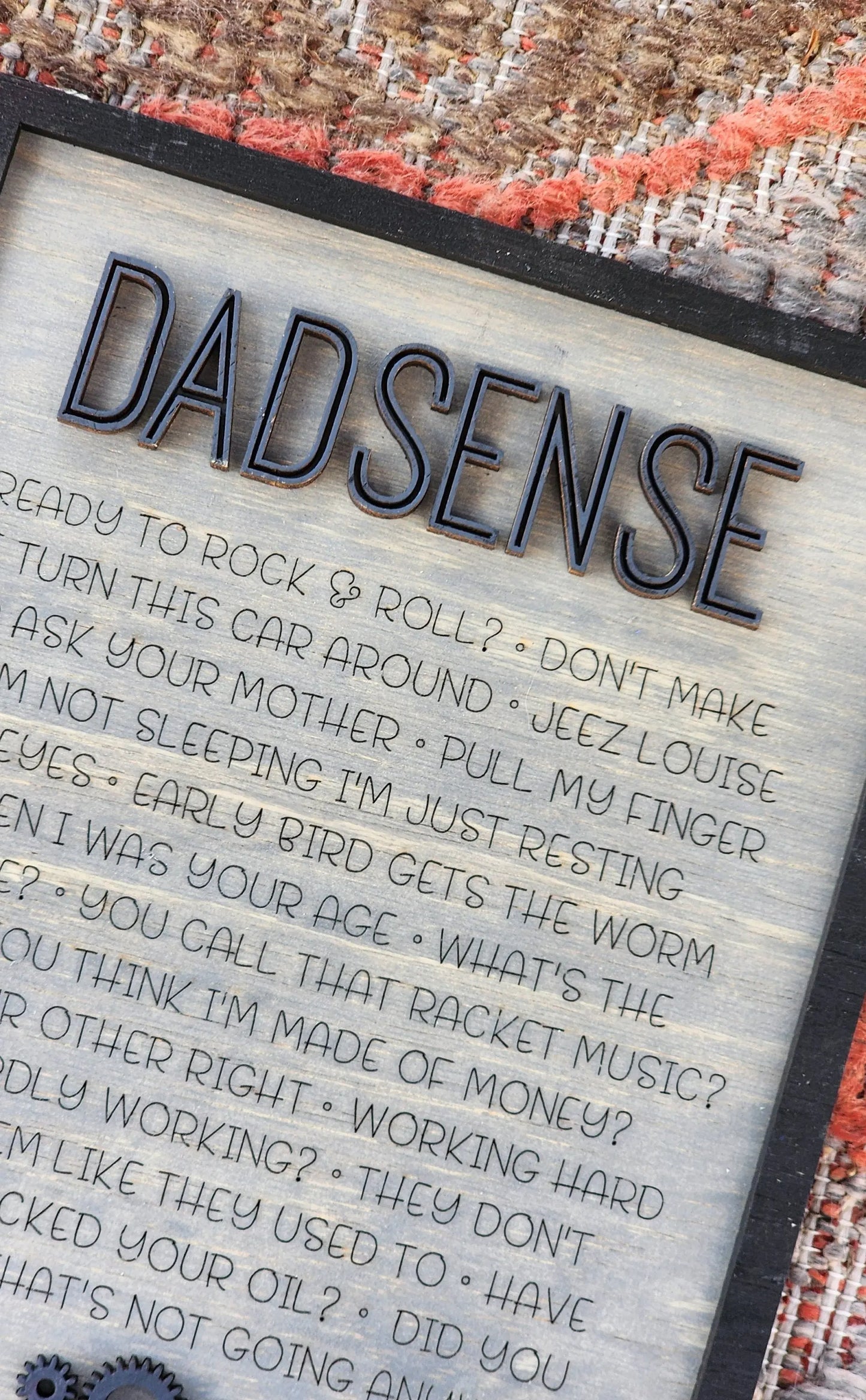 Wooden DadSense Sign - Unique Fathers Day Gift Handcrafted Home Decor.