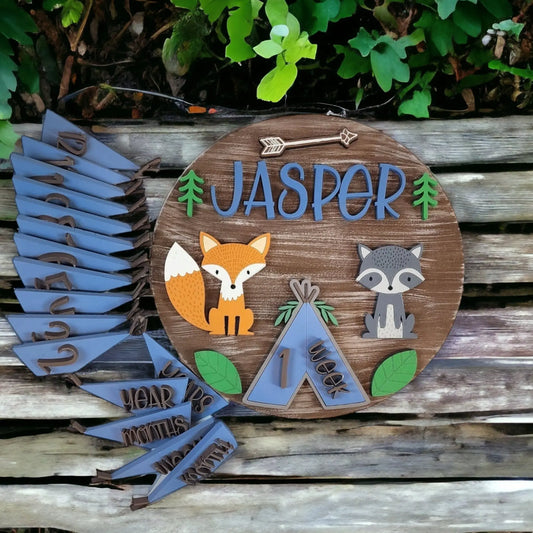Woodsy Adventure Newborn Milestone Sign Woodsy What Knots